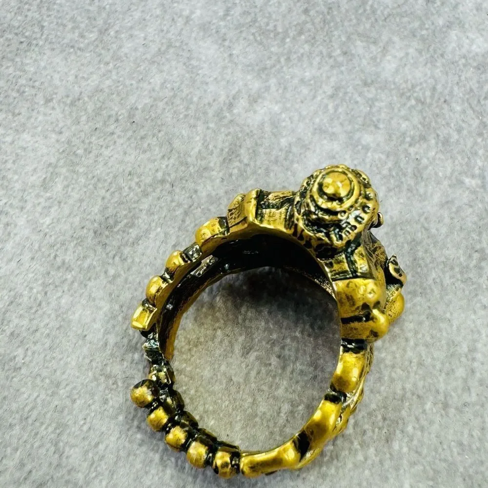 Gucci Ganesha Graphic Gold Plated Ring Medium NWT - Picture 6 of 10